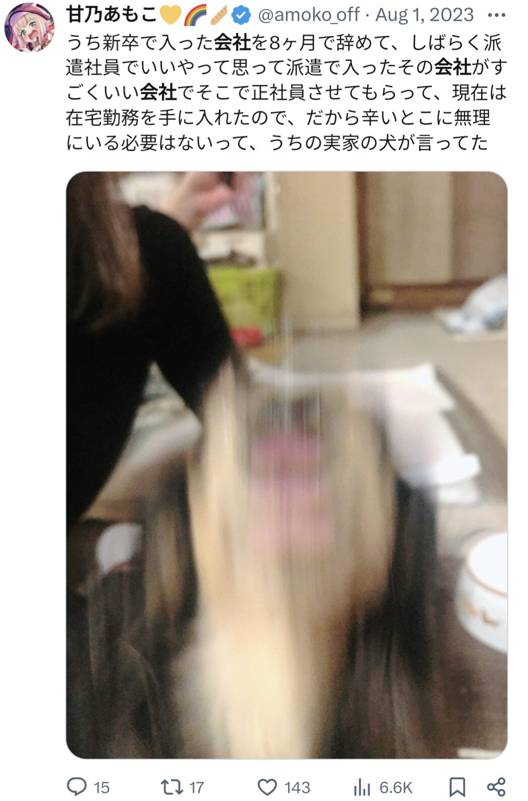 甘乃あもこ,会社員
