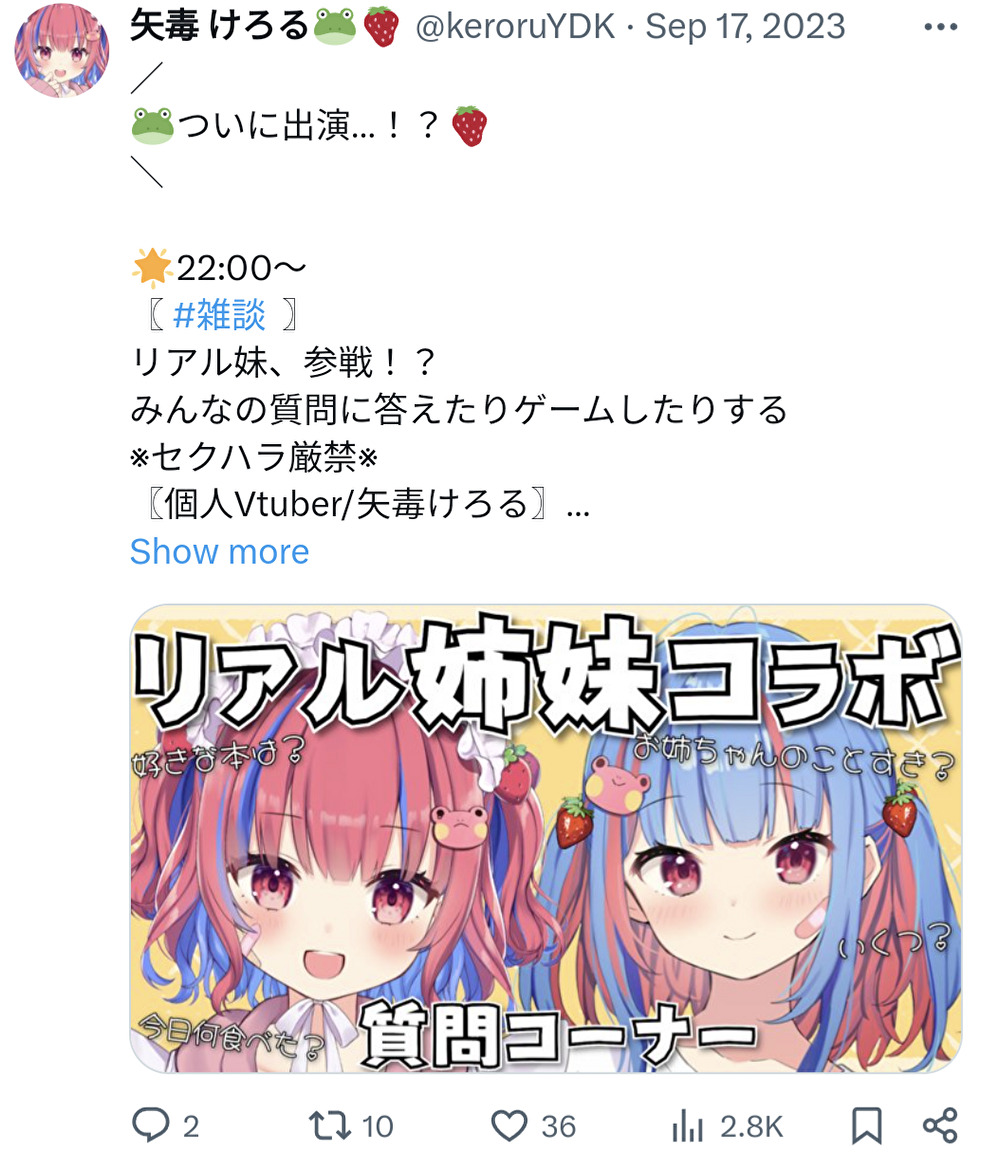 矢毒けろる,姉妹コラボ